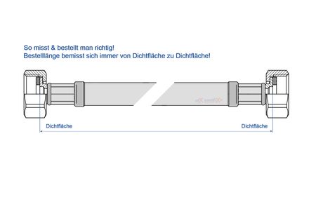 SFX® Flexschlauch DN19 - 3/4 ÜM x 3/4 ÜM Edelstahl Panzerschlauch